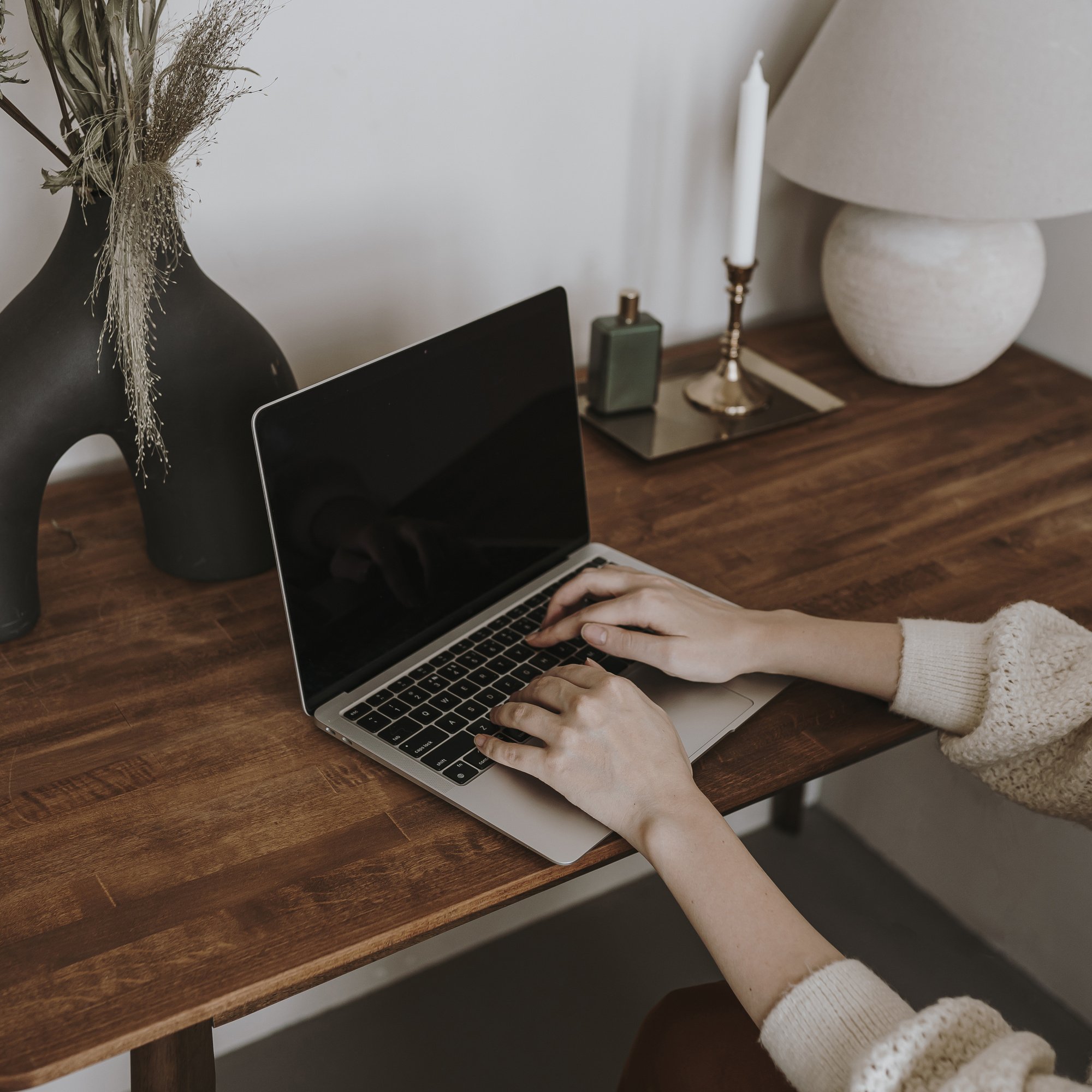 Woman Using a Laptop